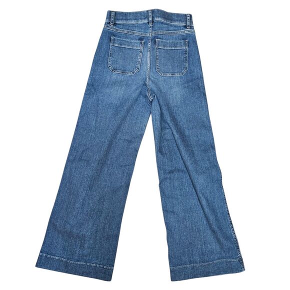 SPANX Shape Authentic 360 Jeans Women's Size S Tall Wide Leg Patch Pockets - Picture 2 of 8
